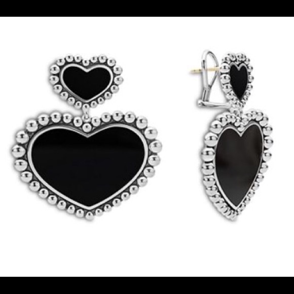 LAGOS Double Heart Drop Earrings - Picture 2 of 7